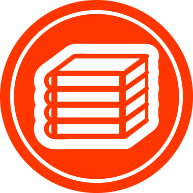 Bir insan tarafından çizilmiş bir yığın kitap dairesel simgesi