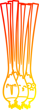 Bir insan tarafından çizilmiş taze soğan çizimi.