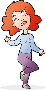 Bir insan tarafından çizilmiş mutlu kadın çizgi filmi.