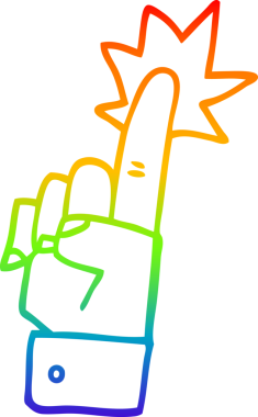 gökkuşağı gradyan çizimi bir insan eli tarafından çizilmiş bir çizgi film.