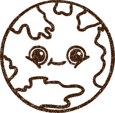 Bir insan tarafından çizilen Dünya Kömürü Gezegeni