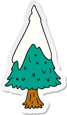 El çizimi karikatür karalamalar bir insan tarafından çizilmiş tek bir kar ağacı.