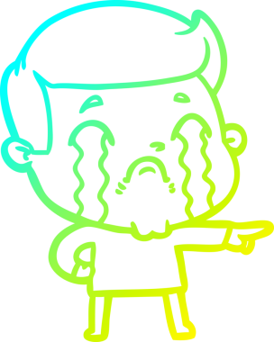 Bir insan tarafından çizilmiş ağlayan bir çizgi film karakteri çizimi.