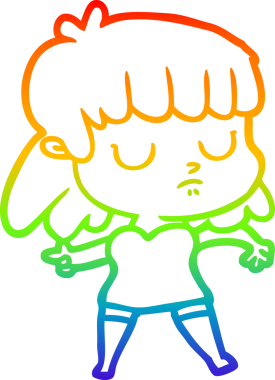 gökkuşağı gradyan çizgi çizimi bir insan tarafından çizilmiş ilgisiz bir kadın