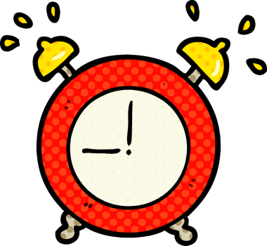 bir insan tarafından çizilmiş çalar saat.