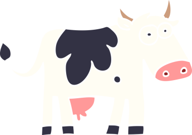 Bir insan tarafından çizilmiş karalama çiftliği ineği.