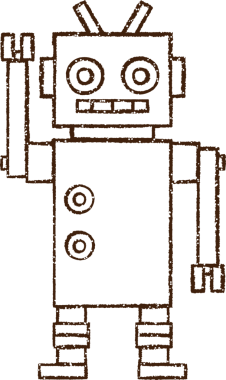 Robot Kömür Bir insan tarafından çizilmiş