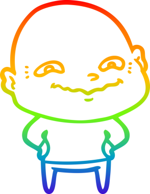 Gökkuşağı gradyan çizimi bir insan tarafından çizilmiş ürkütücü bir çizgi.