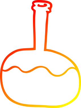 Bir insan tarafından çizilmiş bir karikatür deney iksirinin sıcak çizgi çizimi