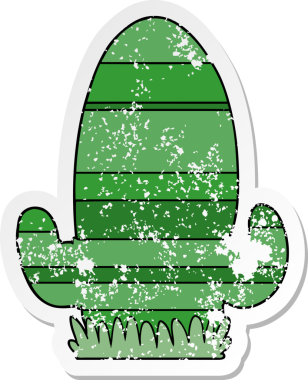 Bir insan tarafından çizilmiş bir kaktüsün sıkıntılı çıkartması.