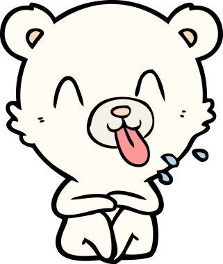 kaba karikatür kutup ayısının insan tarafından çizilmiş dili.