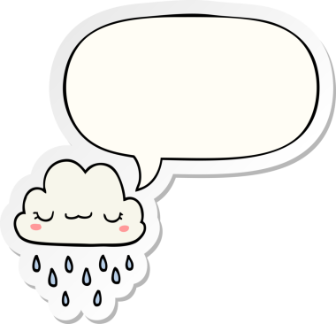 Bir insan tarafından çizilmiş konuşma balonu çıkartmalı karikatür fırtına bulutu.