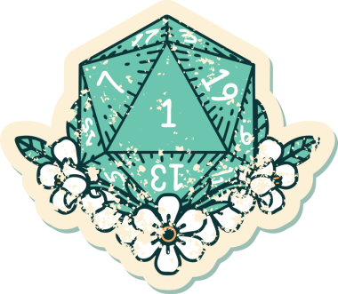 Doğal bir zarın grunge sticker 'ı bir insan tarafından çizilmiş çiçek elementleriyle yuvarlanıyor.