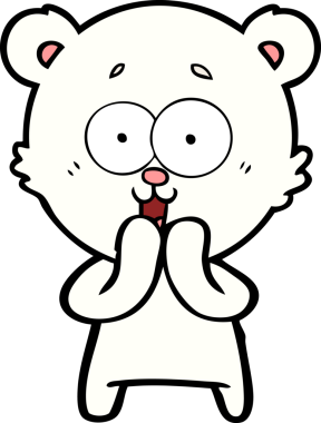 Bir insan tarafından çizilmiş kutup ayısı karikatürü