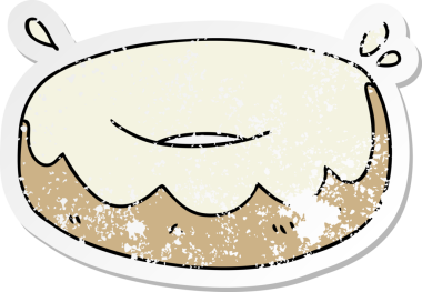 Bir insan tarafından çizilmiş garip bir el yazısı, buzlu çörek.