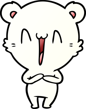 Bir insan tarafından çizilmiş mutlu kutup ayısı karikatürü