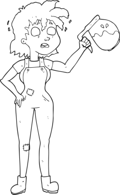 Bir insan tarafından çizilmiş çok fazla kahve ve beyaz karikatür.