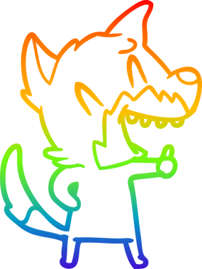 Bir insan tarafından çizilmiş gülen tilki çizgi filmi.