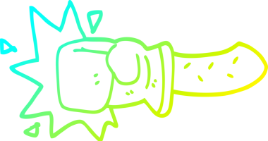 Bir insanın çizdiği karikatür yumruğunun soğuk gradyan çizgisi.