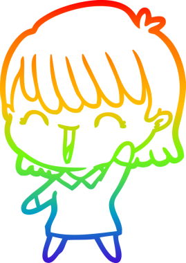 gökkuşağı gradyan çizimi bir insan tarafından çizilmiş bir karikatür kadın