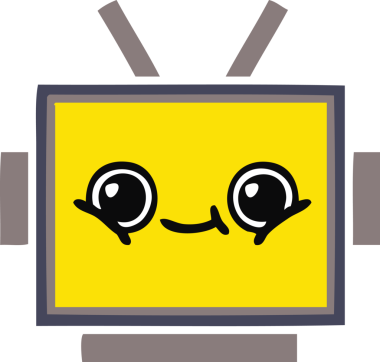 Bir insan tarafından çizilmiş robot kafasının düz renkli retro karikatürü