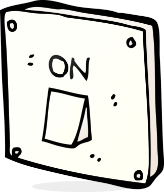 bir insan tarafından çizilmiş ışık düğmesi.