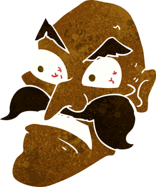 Bir insan tarafından çizilmiş kızgın yaşlı bir adam.