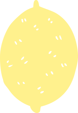 Bir insan tarafından çizilmiş karalama limon meyvesi.