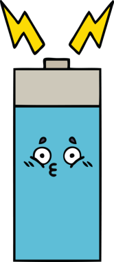 Bir insan tarafından çizilmiş güzel bir pil karikatürü.