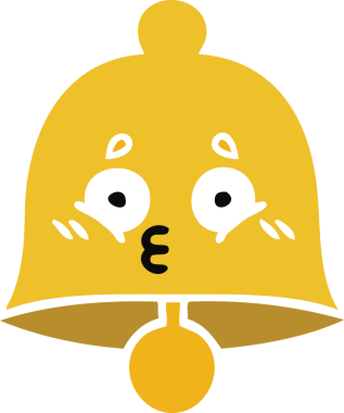 Bir insan tarafından çizilmiş eski bir çanın düz rengi