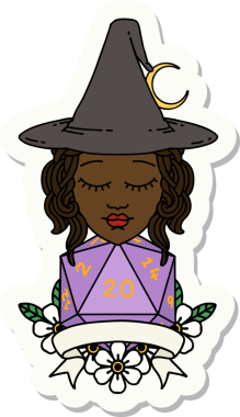 Bir insan tarafından çizilmiş doğal yirmi zarlı bir cadının çıkartması.