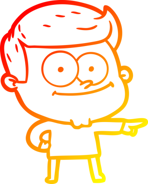 Bir insan tarafından çizilmiş mutlu bir adamın çizgi çizimi.