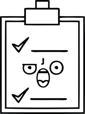 Bir insan tarafından çizilmiş bir kontrol listesinin çizgi çizimi