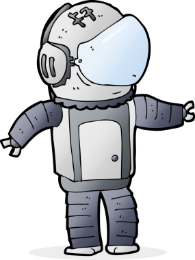 Bir insan tarafından çizilmiş bir astronot.