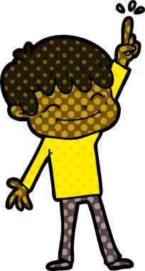 Bir insan tarafından çizilmiş mutlu çocuk çizgi filmi.