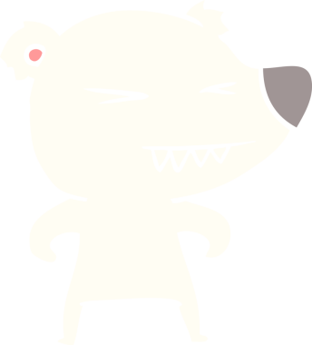 kızgın kutup ayısı düz renkli çizgi film bir insan tarafından çizildi.