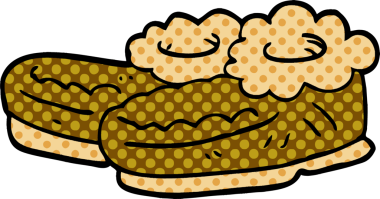 Bir insan tarafından çizilmiş eski terlikleri karala