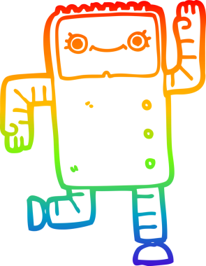 gökkuşağı gradyan çizgisi bir insan tarafından çizilmiş robot çizgi