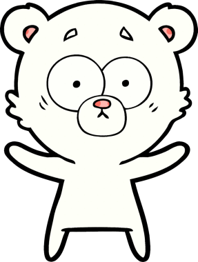 Bir insan tarafından çizilmiş kutup ayısı karikatürü