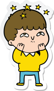 Bir insan tarafından çizilmiş bir karikatür çıkartması.