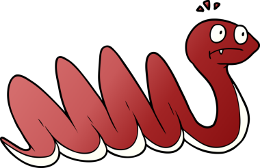 Bir insan tarafından çizilmiş çizgi film yılanı.