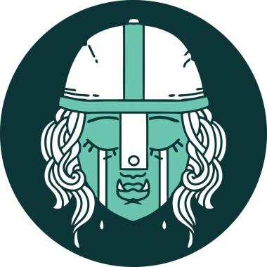 Bir insan tarafından çizilmiş ağlayan ork savaşçı karakteri simgesi