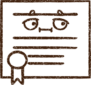 Bir insan tarafından çizilmiş Resmi Sertifika Kömür Çizimi