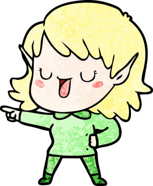 Bir insan tarafından çizilmiş bir elf kızı.