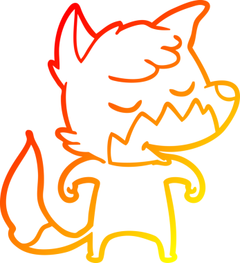 Bir insan tarafından çizilmiş dost canlısı bir tilkinin sıcak çizgi çizimi