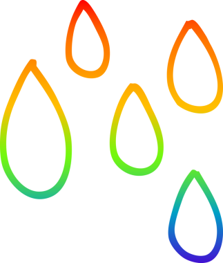 gökkuşağı gradyan çizgi çizimi bir insan tarafından çizilmiş yağmur damlası