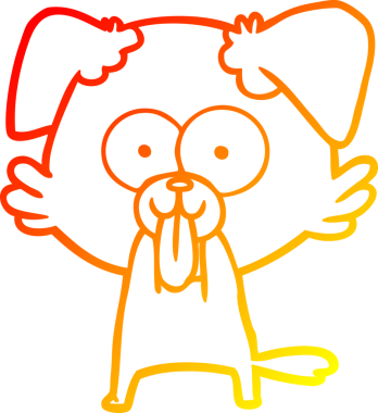 Bir insan tarafından çizilmiş dilli çizgi film köpeği çizimi.