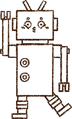 Robot Kömür Bir insan tarafından çizilmiş