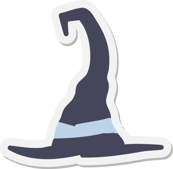 Bir insan tarafından çizilmiş ürkütücü cadı şapkası çıkartması.