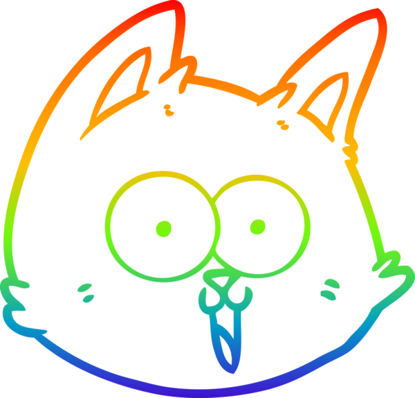 gökkuşağı gradyan çizgi çizimi bir insan tarafından çizilmiş bir kedi yüzü
